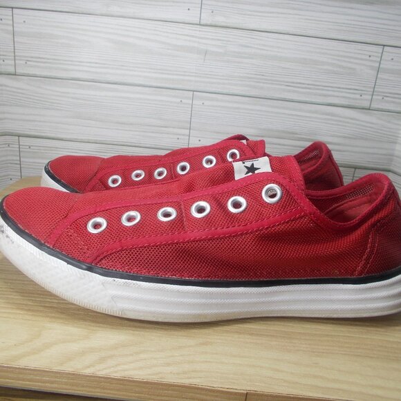 Converse All Star Red Mesh Slip On Shoes Women’s Size 10 - Picture 1 of 5
